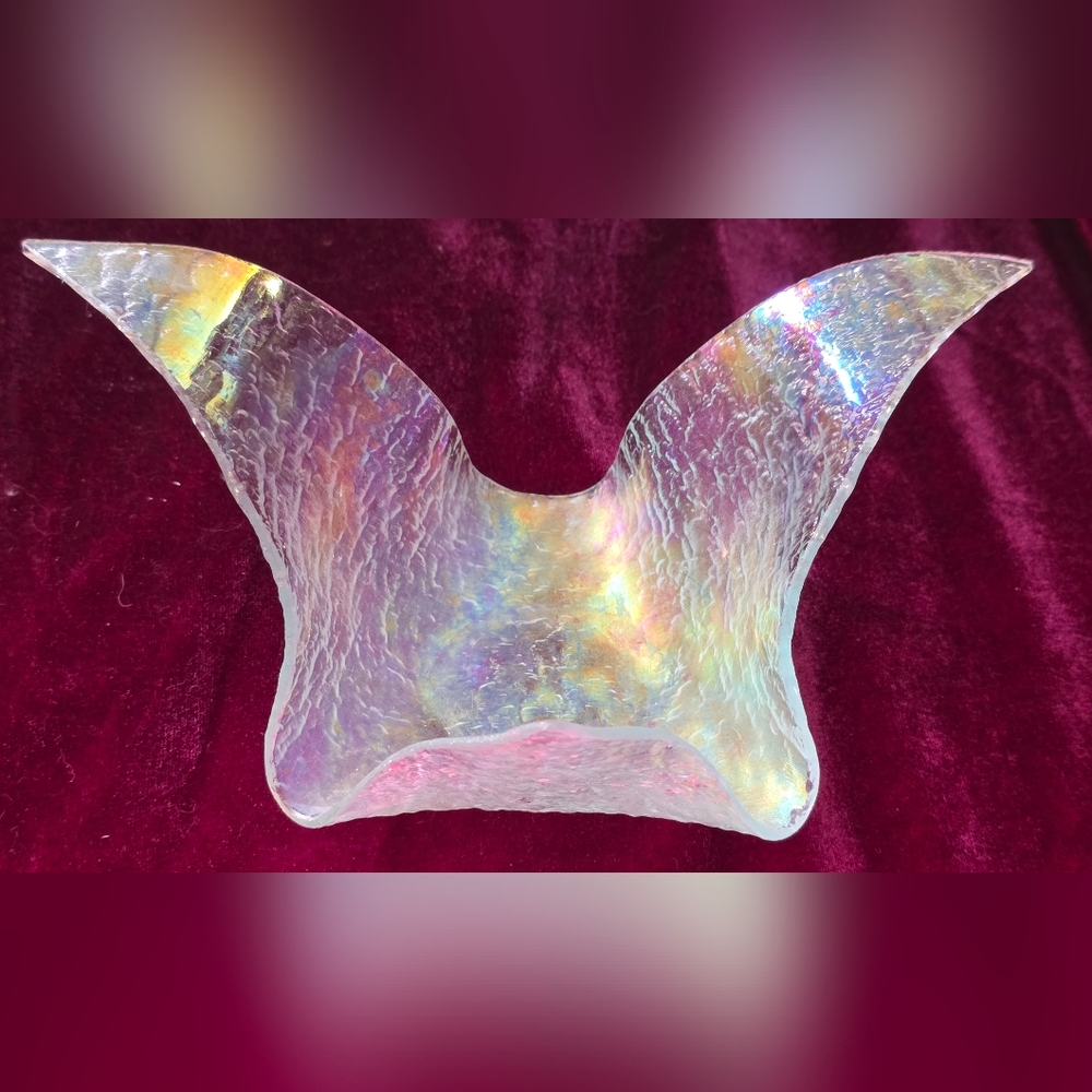 Unique Iridescent Glass Candle Holder